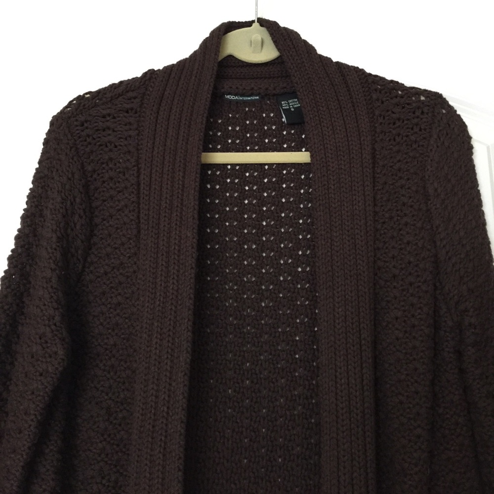 Moda International long sweater cardigan